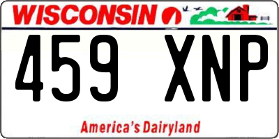 WI license plate 459XNP