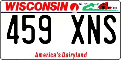 WI license plate 459XNS
