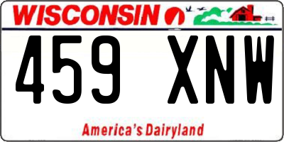 WI license plate 459XNW