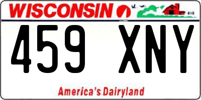 WI license plate 459XNY