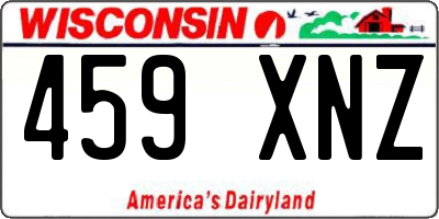 WI license plate 459XNZ