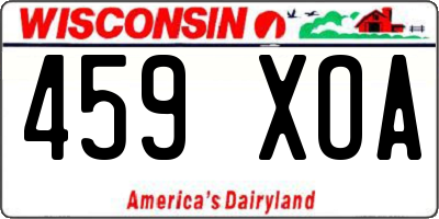 WI license plate 459XOA