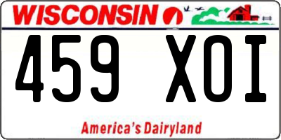 WI license plate 459XOI