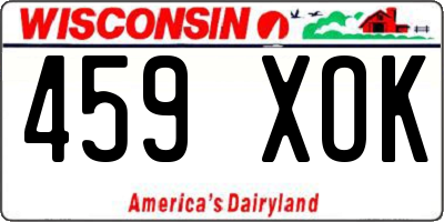 WI license plate 459XOK