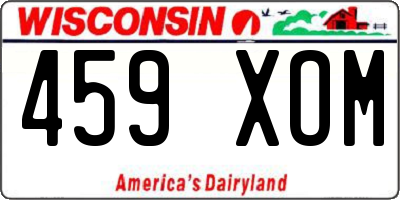 WI license plate 459XOM