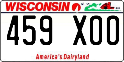 WI license plate 459XOO