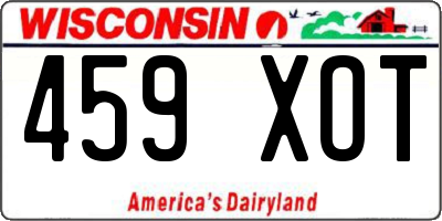 WI license plate 459XOT