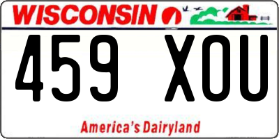 WI license plate 459XOU