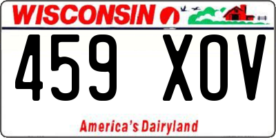 WI license plate 459XOV