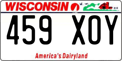WI license plate 459XOY