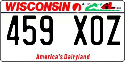 WI license plate 459XOZ