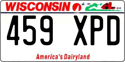WI license plate 459XPD