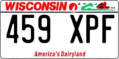 WI license plate 459XPF