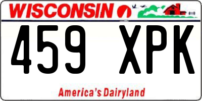 WI license plate 459XPK