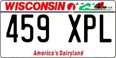 WI license plate 459XPL