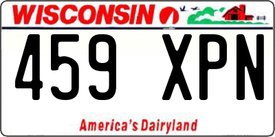 WI license plate 459XPN