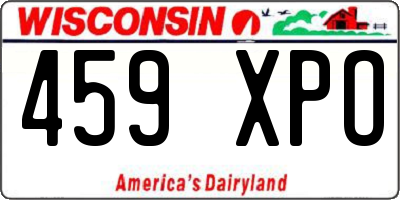 WI license plate 459XPO