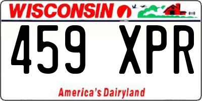 WI license plate 459XPR