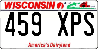 WI license plate 459XPS