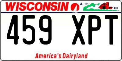 WI license plate 459XPT