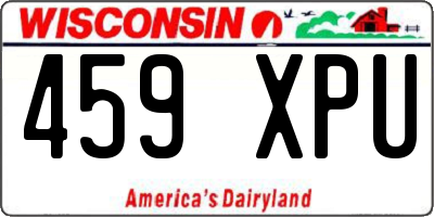 WI license plate 459XPU