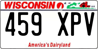WI license plate 459XPV