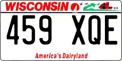 WI license plate 459XQE
