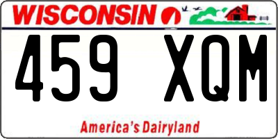 WI license plate 459XQM
