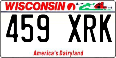 WI license plate 459XRK
