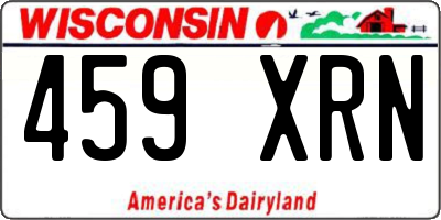 WI license plate 459XRN