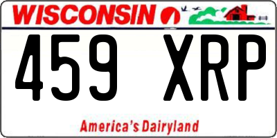 WI license plate 459XRP