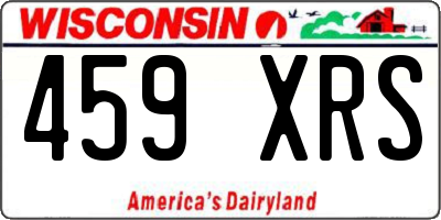 WI license plate 459XRS
