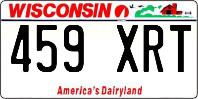 WI license plate 459XRT