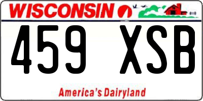 WI license plate 459XSB