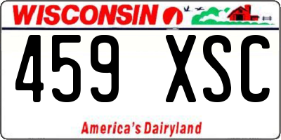 WI license plate 459XSC