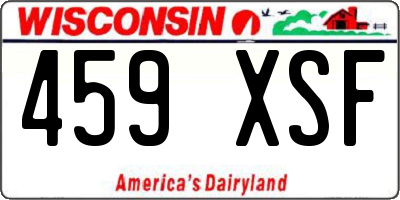 WI license plate 459XSF