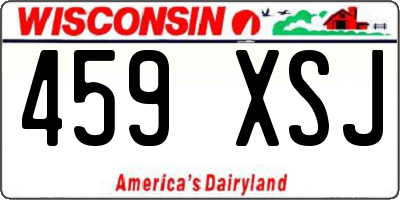 WI license plate 459XSJ