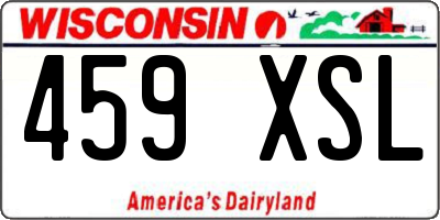 WI license plate 459XSL
