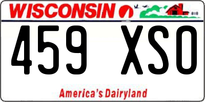 WI license plate 459XSO