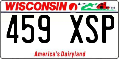 WI license plate 459XSP