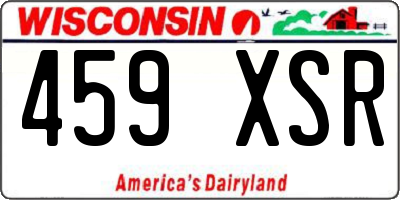 WI license plate 459XSR