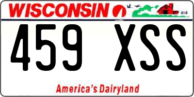 WI license plate 459XSS