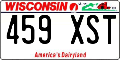 WI license plate 459XST