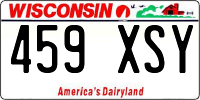 WI license plate 459XSY