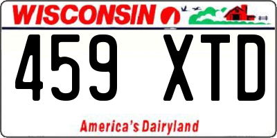 WI license plate 459XTD