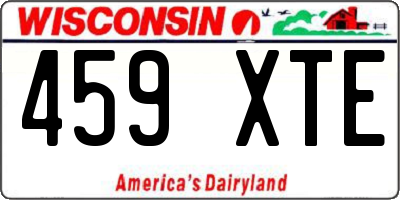WI license plate 459XTE