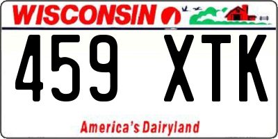 WI license plate 459XTK