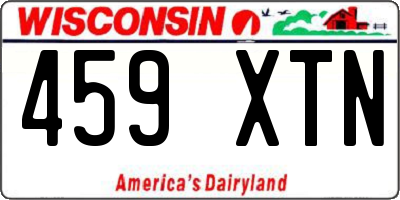 WI license plate 459XTN