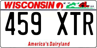 WI license plate 459XTR
