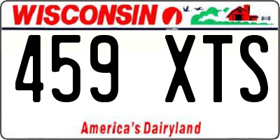 WI license plate 459XTS